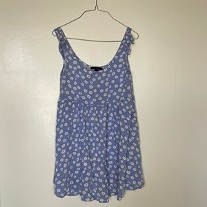 Forever 21 Blue Floral Fit & Flare Mini Dress